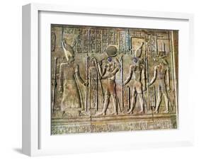 Hieroglyphic Relief, Temple of Kom Ombo, Egypt, 20th Century-null-Framed Giclee Print