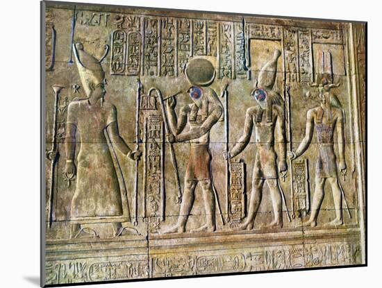 Hieroglyphic Relief, Temple of Kom Ombo, Egypt, 20th Century-null-Mounted Giclee Print