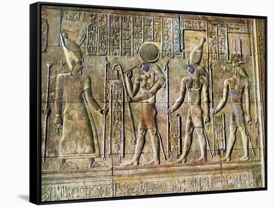 Hieroglyphic Relief, Temple of Kom Ombo, Egypt, 20th Century-null-Framed Stretched Canvas