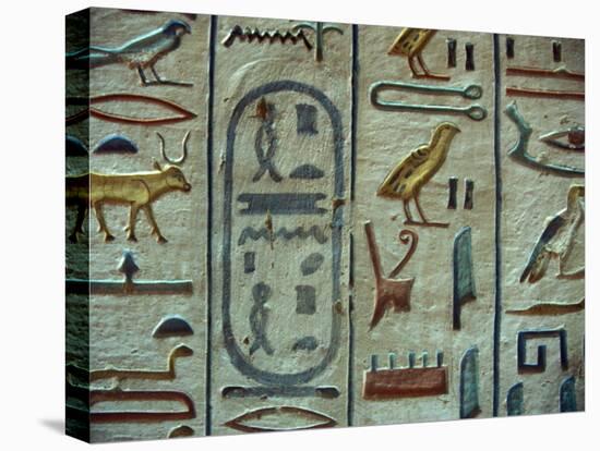 Hieroglyphic Symbols at the Tomb of Amon-her-Khopechef, Egypt-Stuart Westmoreland-Stretched Canvas