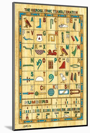 Hieroglyphic Transliteration-null-Mounted Premium Giclee Print