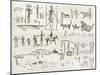 Hieroglyphics Found In A Cave Near Fossil Creek, Arizona-marzolino-Mounted Art Print