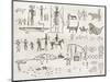 Hieroglyphics Found In A Cave Near Fossil Creek, Arizona-marzolino-Mounted Art Print