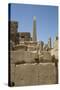 Hierogyliphics in Foreground, Obelisk of Tuthmosis in the Background, Karnak Temple-Richard Maschmeyer-Stretched Canvas