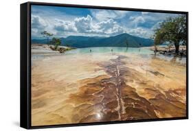 Hierve El Agua, Natural Rock Formations in the Mexican State of Oaxaca-javarman-Framed Stretched Canvas