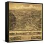 Higganum, Connecticut - Panoramic Map-Lantern Press-Framed Stretched Canvas