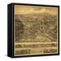 Higganum, Connecticut - Panoramic Map-Lantern Press-Framed Stretched Canvas