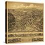 Higganum, Connecticut - Panoramic Map-Lantern Press-Stretched Canvas