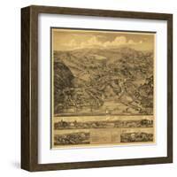 Higganum, Connecticut - Panoramic Map-Lantern Press-Framed Art Print