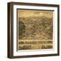 Higganum, Connecticut - Panoramic Map-Lantern Press-Framed Art Print