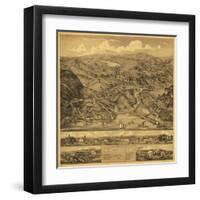 Higganum, Connecticut - Panoramic Map-Lantern Press-Framed Art Print