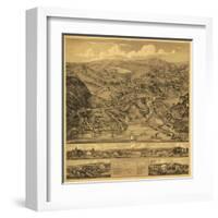 Higganum, Connecticut - Panoramic Map-Lantern Press-Framed Art Print