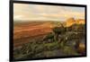 Higger Tor and Hathersage Moor, sunrise in autumn, Peak District National Park, Derbyshire, England-Eleanor Scriven-Framed Photographic Print