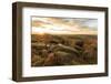 Higger Tor, Carl Wark Hill Fort and Hathersage Moor, sunrise in autumn, Peak District National Park-Eleanor Scriven-Framed Photographic Print