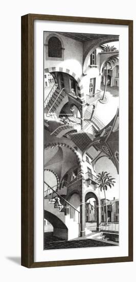 High and Low-M^ C^ Escher-Framed Art Print