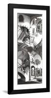 High and Low-M^ C^ Escher-Framed Art Print