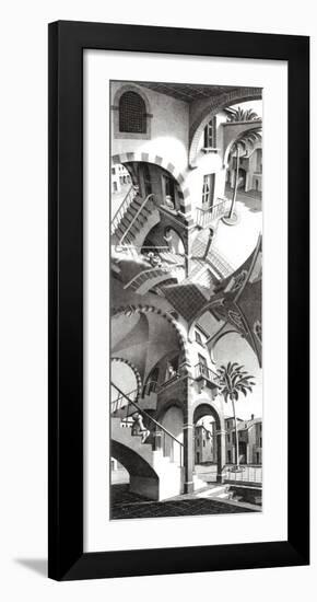 High and Low-M^ C^ Escher-Framed Art Print