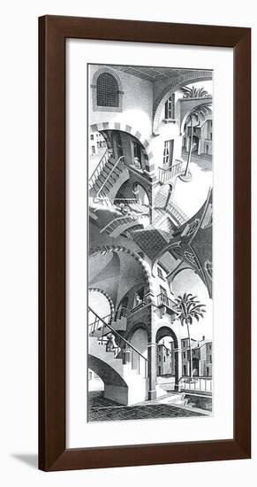 High and Low-M^ C^ Escher-Framed Art Print