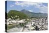 High Angle View from Monchsberg Mountain over the Old Town of Salzburg-Markus Lange-Stretched Canvas