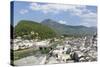 High Angle View from Monchsberg Mountain over the Old Town of Salzburg-Markus Lange-Stretched Canvas