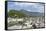 High Angle View from Monchsberg Mountain over the Old Town of Salzburg-Markus Lange-Framed Stretched Canvas