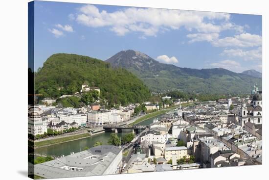 High Angle View from Monchsberg Mountain over the Old Town of Salzburg-Markus Lange-Stretched Canvas