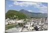 High Angle View from Monchsberg Mountain over the Old Town of Salzburg-Markus Lange-Mounted Photographic Print