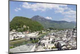 High Angle View from Monchsberg Mountain over the Old Town of Salzburg-Markus Lange-Mounted Photographic Print