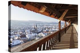 High Angle View from the Castle of the Old Town of Esslingen in Winter-Markus Lange-Stretched Canvas