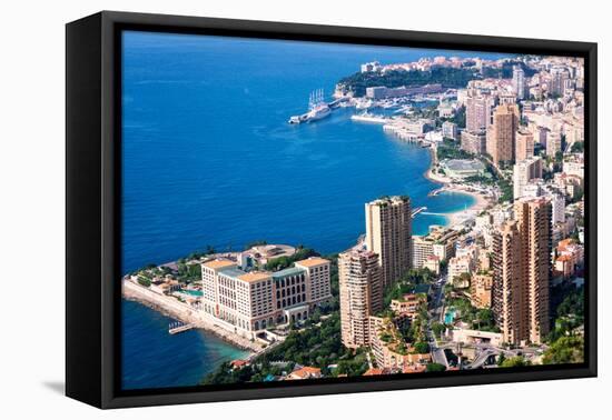 High Angle View, Monaco, Cote D'Azur, Mediterranean, Europe-Peter Groenendijk-Framed Stretched Canvas