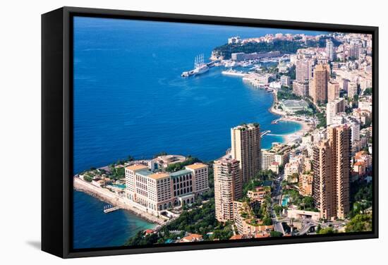 High Angle View, Monaco, Cote D'Azur, Mediterranean, Europe-Peter Groenendijk-Framed Stretched Canvas