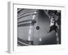 High Angle View of a Boy Bowling-null-Framed Photographic Print