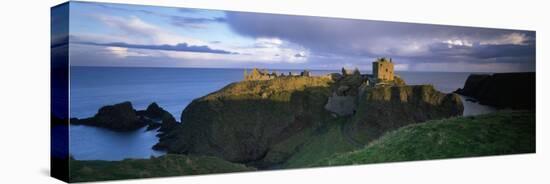 High Angle View of a Castle, Dunnottar Castle, Grampian, Stonehaven, Scotland-null-Stretched Canvas