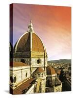 High Angle View of a Cathedral, Duomo Santa Maria Del Fiore, at Sunset Florence, Tuscany, Italy-Miva Stock-Stretched Canvas