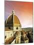 High Angle View of a Cathedral, Duomo Santa Maria Del Fiore, at Sunset Florence, Tuscany, Italy-Miva Stock-Mounted Photographic Print