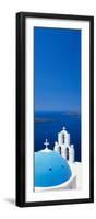 High Angle View of a Church, Firostefani, Santorini, Cyclades Islands, Greece-null-Framed Premium Photographic Print