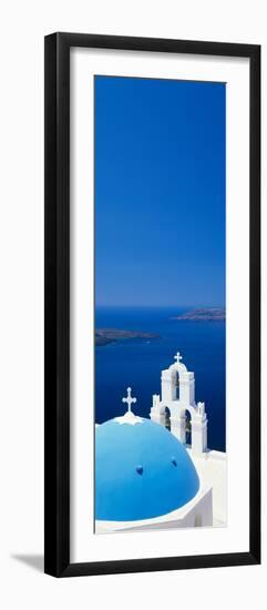 High Angle View of a Church, Firostefani, Santorini, Cyclades Islands, Greece-null-Framed Premium Photographic Print