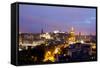 High Angle View of a City at Dusk, Edinburgh, Scotland-null-Framed Stretched Canvas