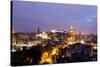 High Angle View of a City at Dusk, Edinburgh, Scotland-null-Stretched Canvas