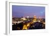 High Angle View of a City at Dusk, Edinburgh, Scotland-null-Framed Photographic Print