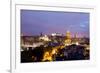 High Angle View of a City at Dusk, Edinburgh, Scotland-null-Framed Photographic Print