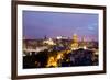 High Angle View of a City at Dusk, Edinburgh, Scotland-null-Framed Photographic Print