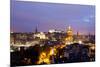 High Angle View of a City at Dusk, Edinburgh, Scotland-null-Mounted Photographic Print