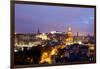 High Angle View of a City at Dusk, Edinburgh, Scotland-null-Framed Photographic Print