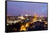 High Angle View of a City at Dusk, Edinburgh, Scotland-null-Framed Stretched Canvas