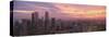 High Angle View of a City at Sunset, Singapore City, Singapore-null-Stretched Canvas