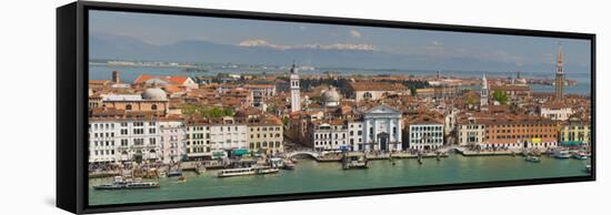 High Angle View of a City at the Waterfront, Venice, Veneto, Italy-null-Framed Stretched Canvas