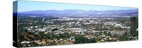 High angle view of a city, Burbank, San Fernando Valley, Los Angeles County, California, USA-null-Stretched Canvas