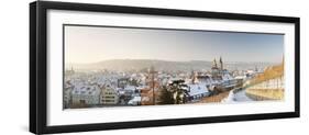 High Angle View of a City in Winter, Esslingen Am Neckar, Baden-Wurttemberg, Germany-null-Framed Photographic Print