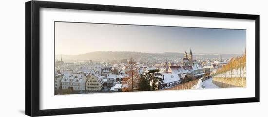 High Angle View of a City in Winter, Esslingen Am Neckar, Baden-Wurttemberg, Germany-null-Framed Photographic Print